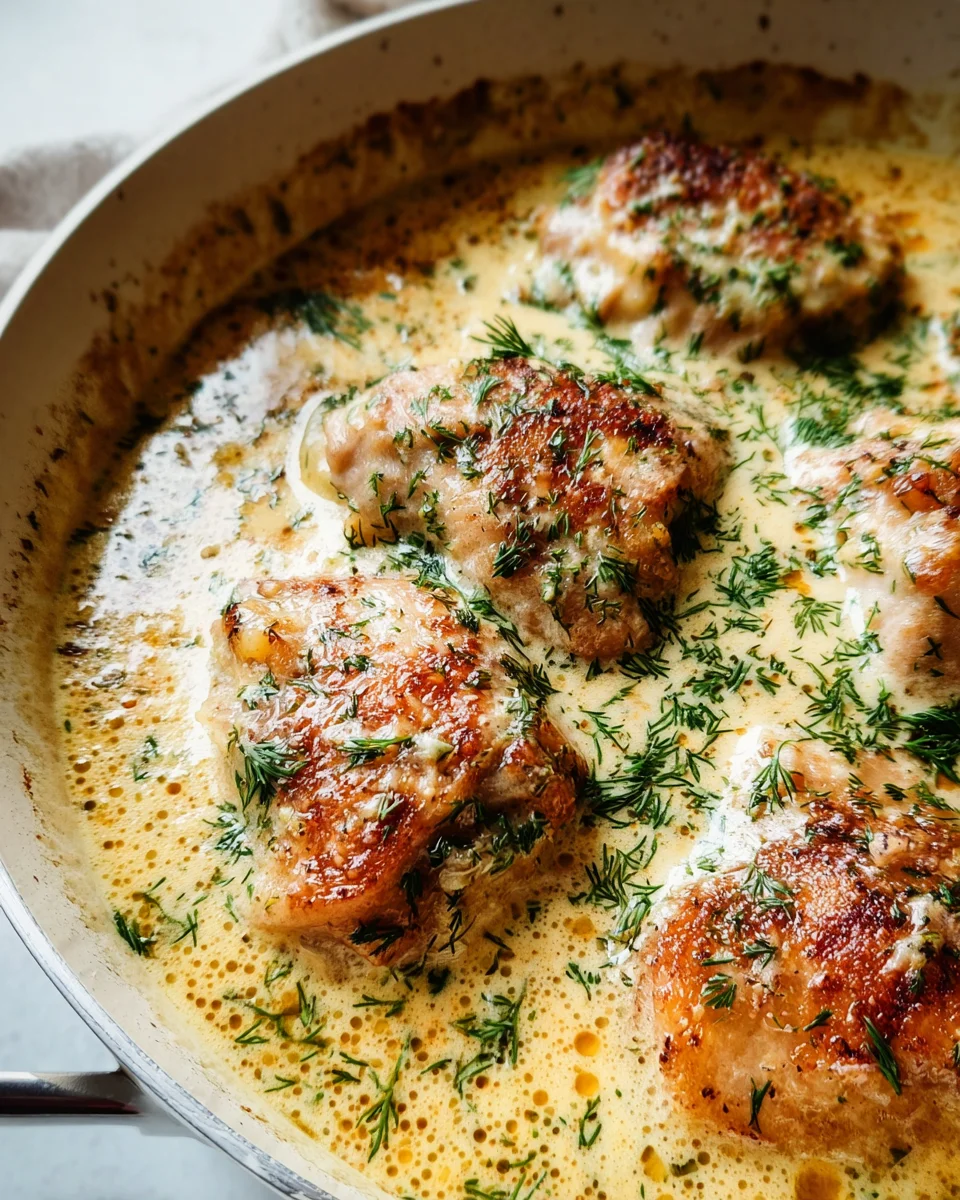 Creamy Oven Baked Chicken Thighs