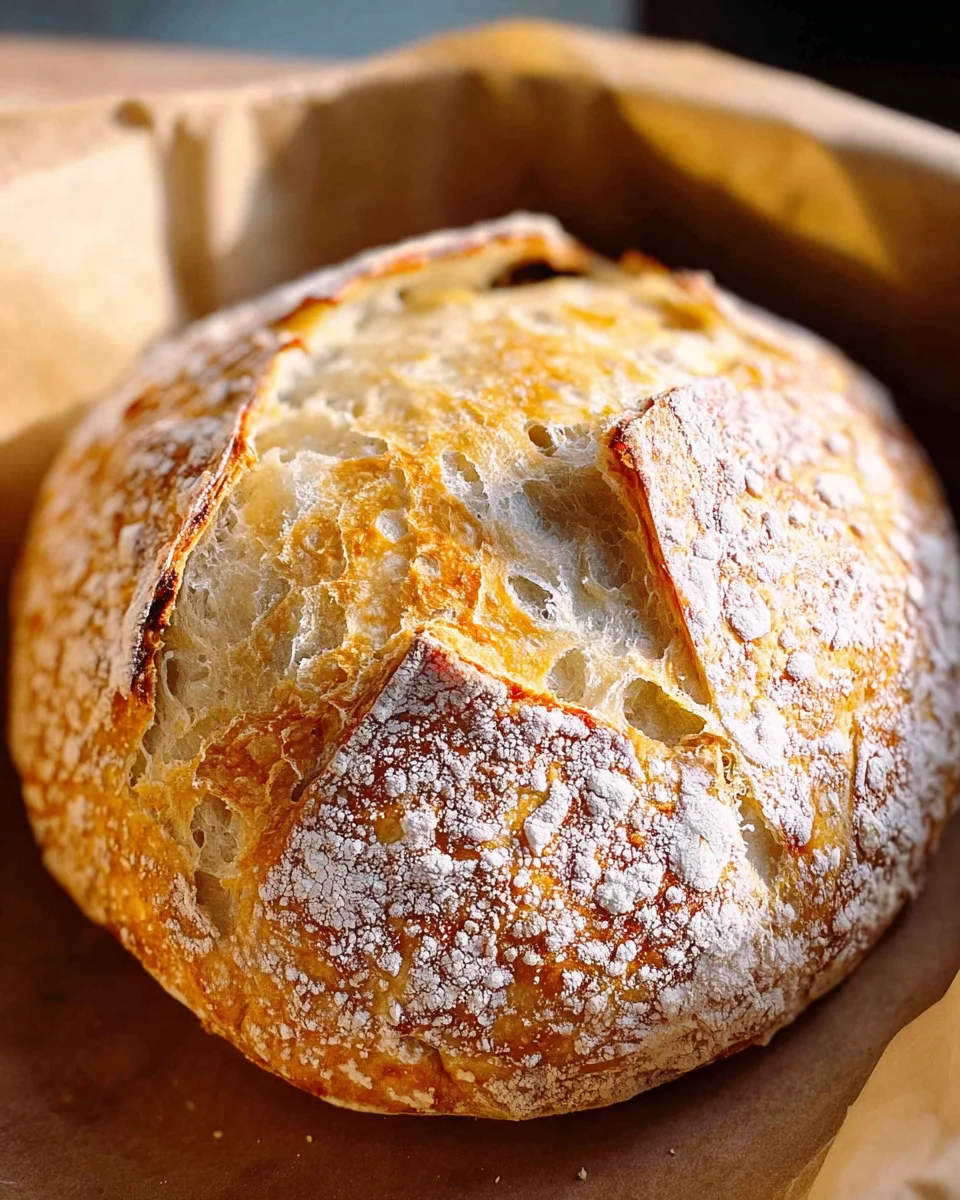 Dutch Oven No Knead Crusty Bread