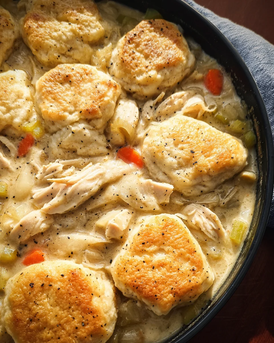 Easy Chicken and Dumplings with Biscuits
