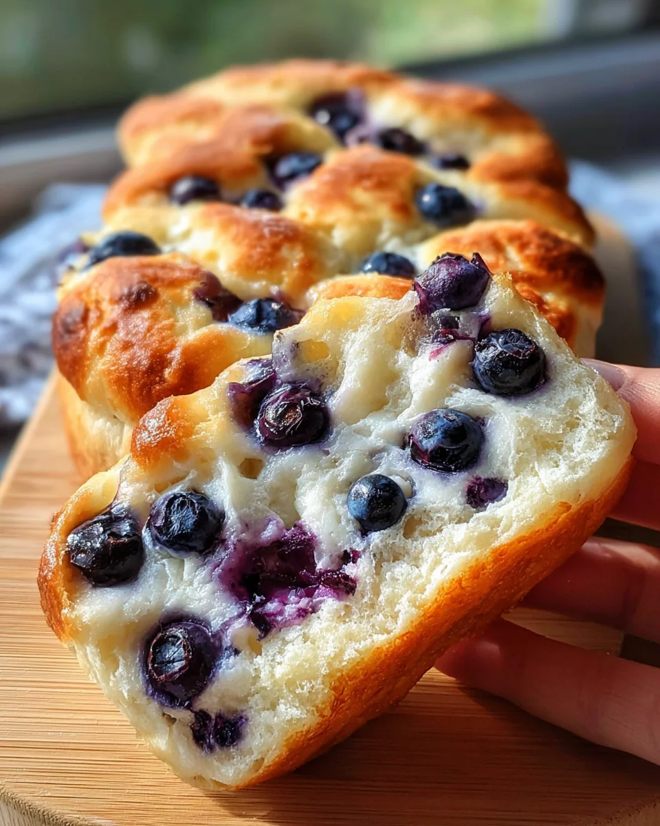 Fluffy Cottage Cheese Blueberry Cloud Bread