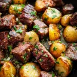 Garlic Butter Steak Bites and Potatoes