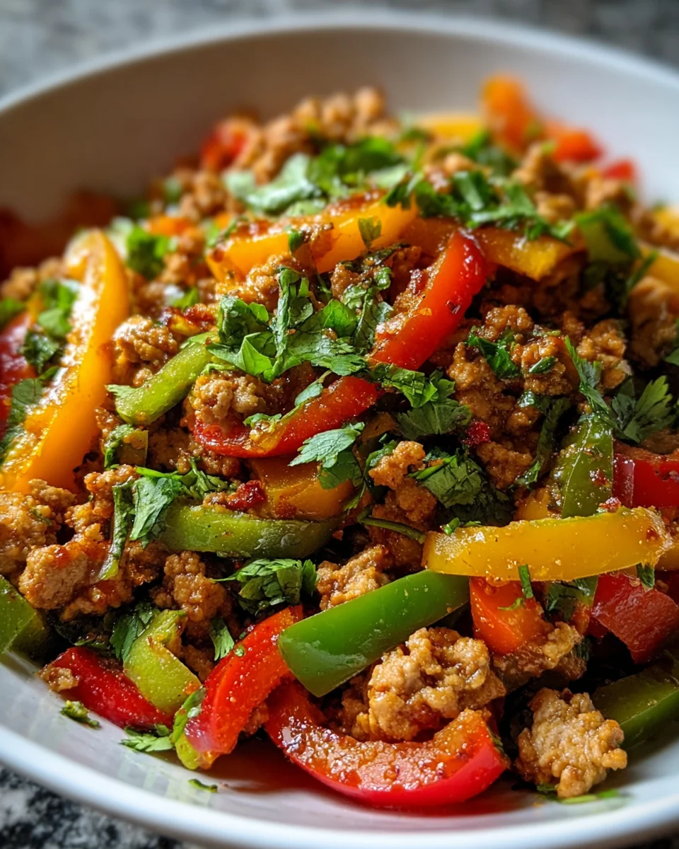 Ground Turkey and Peppers