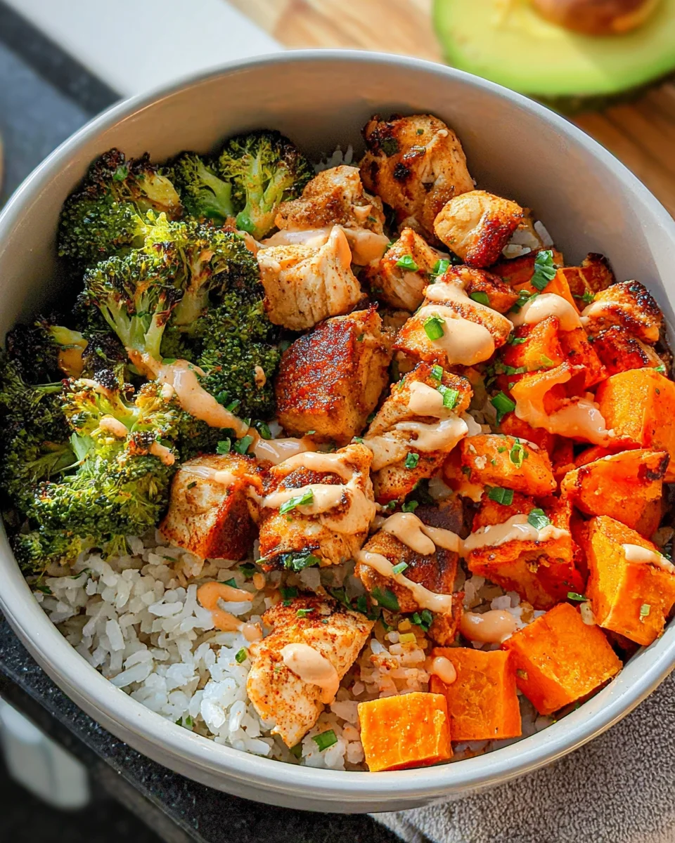 Healthy Chicken & Sweet Potato Rice Bowl