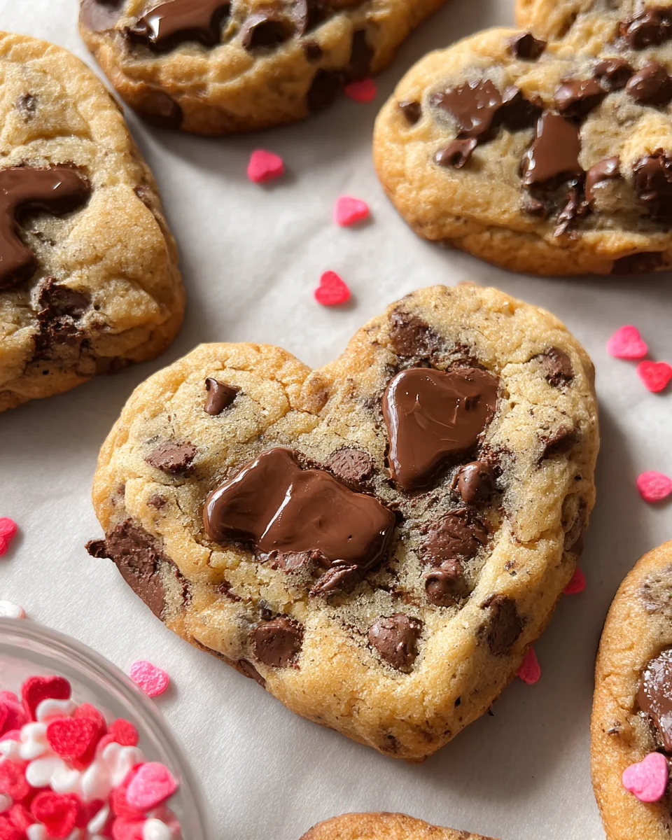 Heart Shaped Chocolate Chip Cookies