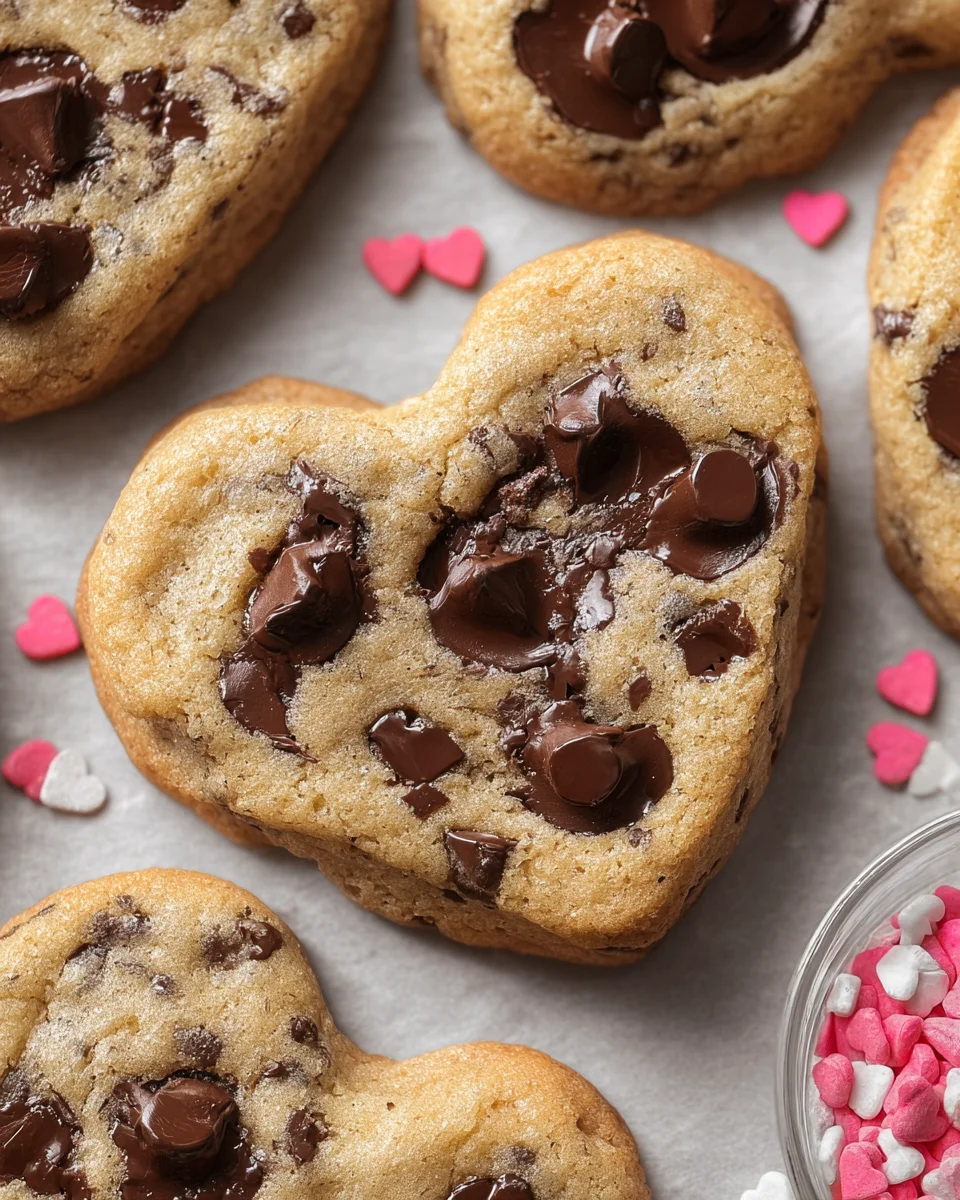 Heart Shaped Chocolate Chip Cookies 20 Heart