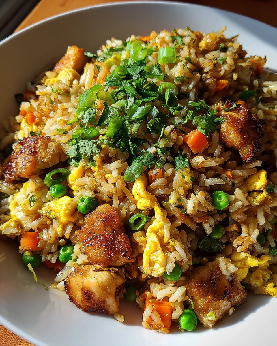 High Protein Crispy Garlic Chicken Fried Rice 24 High