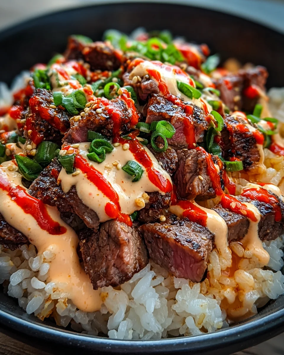 Korean BBQ Steak Rice Bowls with Spicy Cream Sauce 27 Korean BBQ Steak Rice Bowls with Spicy Cream Sauce