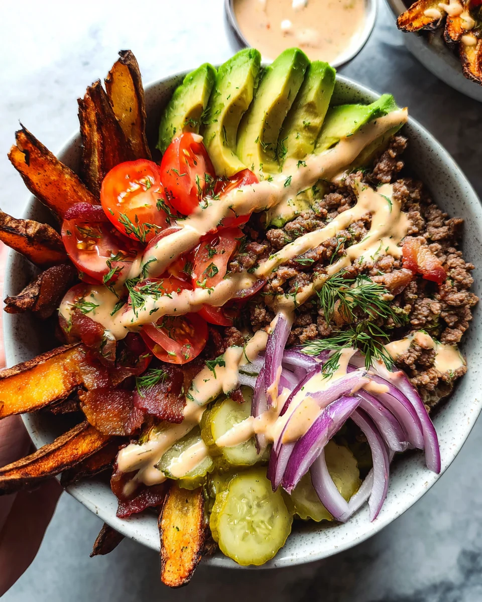 Paleo Burger Bowls with Fries {Whole30}