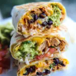 Seven Layer Chicken Burritos