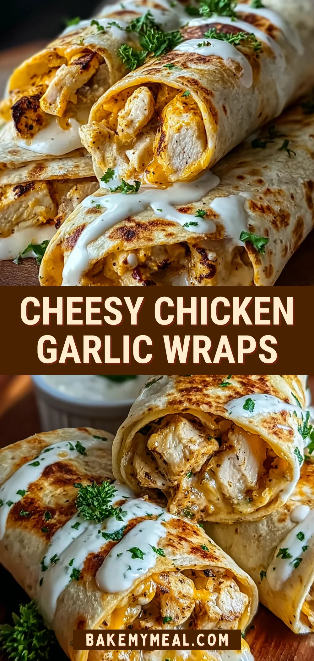 Cheesy Chicken Garlic Wraps 20 Pinterest Hidden Image
