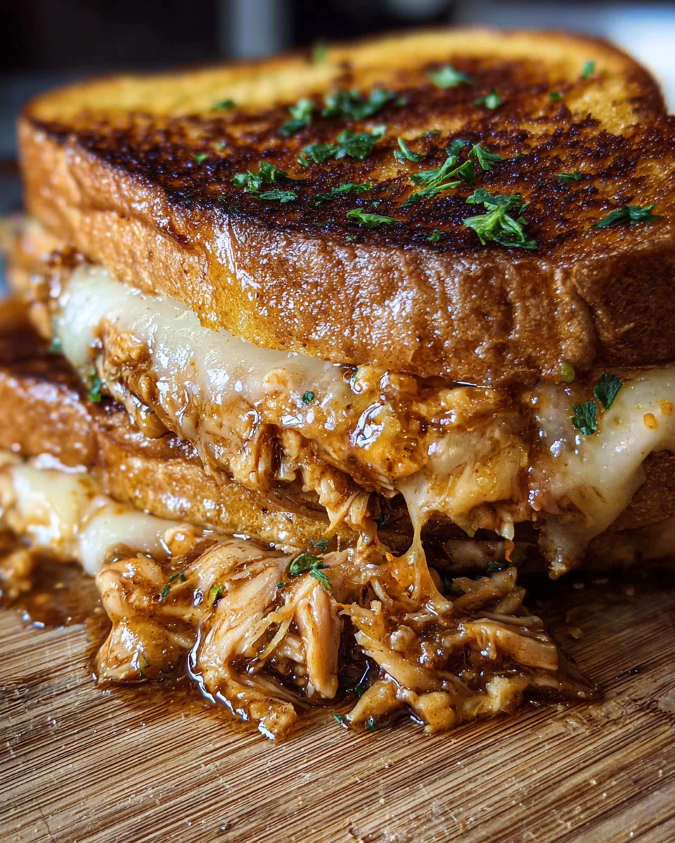 BBQ Chicken Grilled Cheese Sandwich