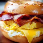 Bacon Egg Cheese Bagel Sandwich