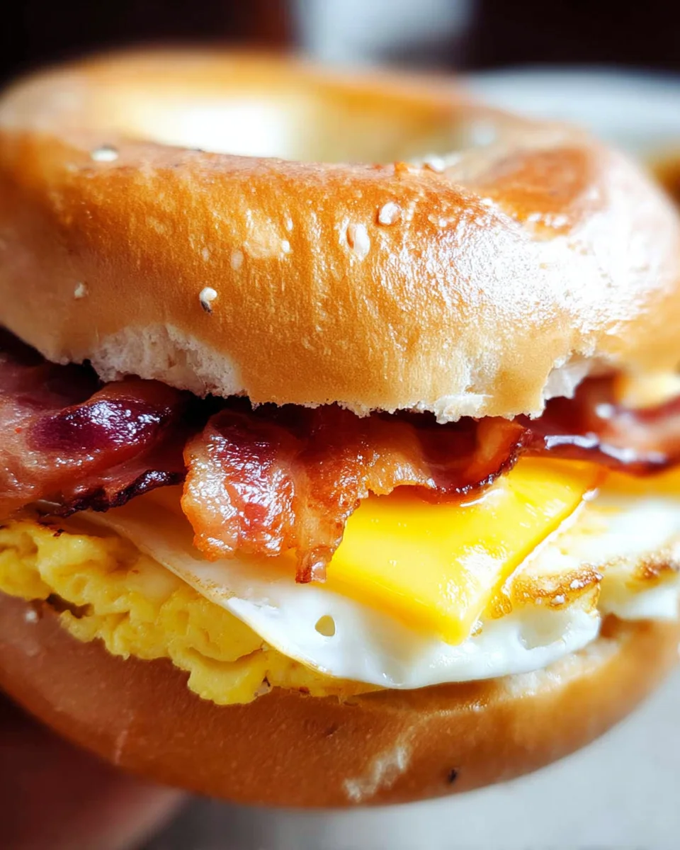 Bacon Egg Cheese Bagel Sandwich 17 Bacon