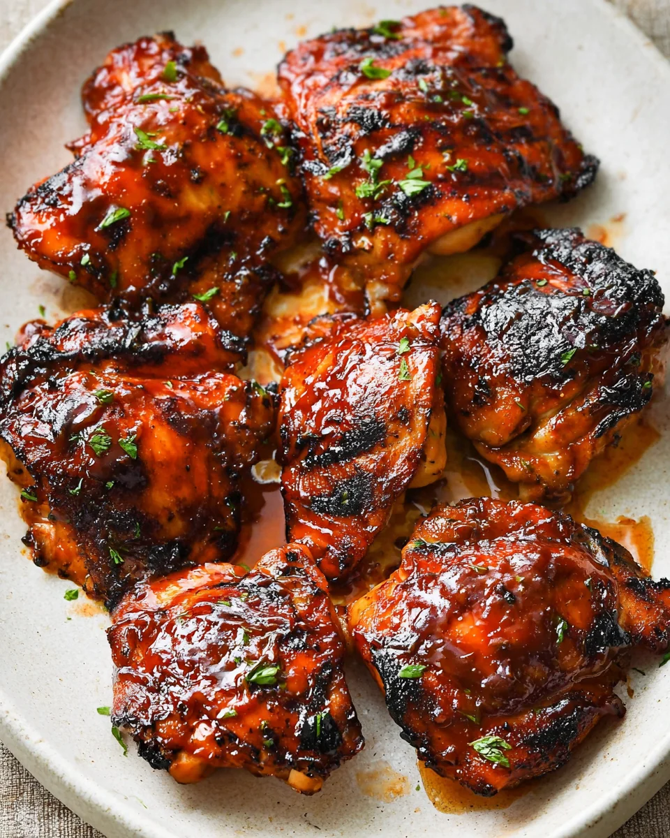 Caramelized BBQ Chicken Thighs in the Oven