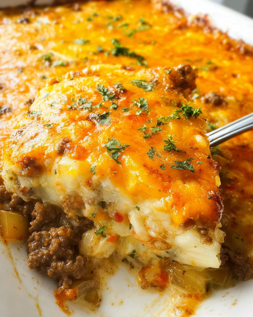 Cheesy Ground Beef and Potato Casserole