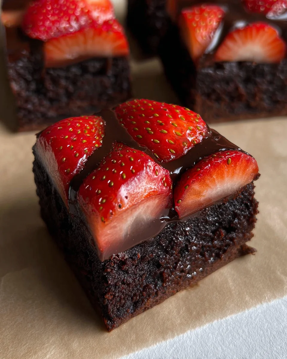 Chocolate Covered Strawberry Brownies