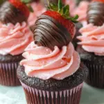 Chocolate Covered Strawberry Cupcakes