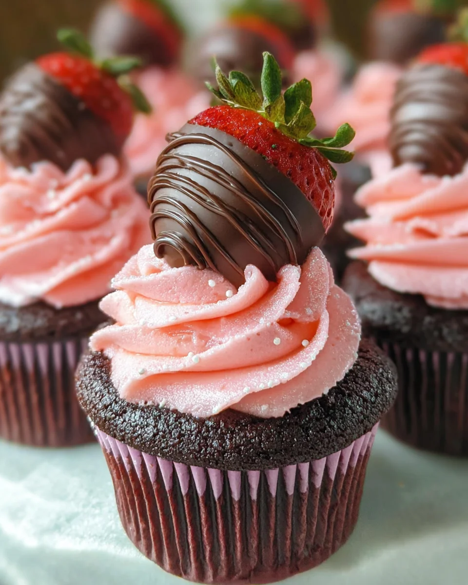 Chocolate Covered Strawberry Cupcakes 26 Chocolate Covered Strawberry Cupcakes