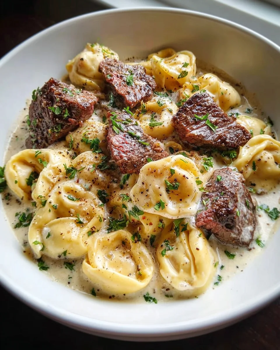 Cracked Garlic Steak Tortellini in Creamhouse Sauce Bliss