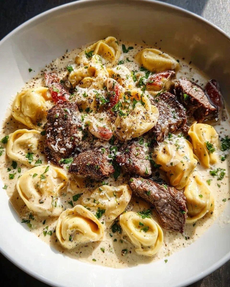 Cracked Garlic Steak Tortellini in Creamhouse Sauce Bliss 18 Cracked