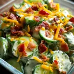 Creamy Cucumber Salad with Bacon and Cheese
