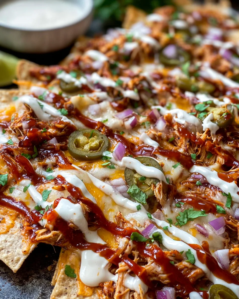 Easy Sheet Pan BBQ Chicken Nachos