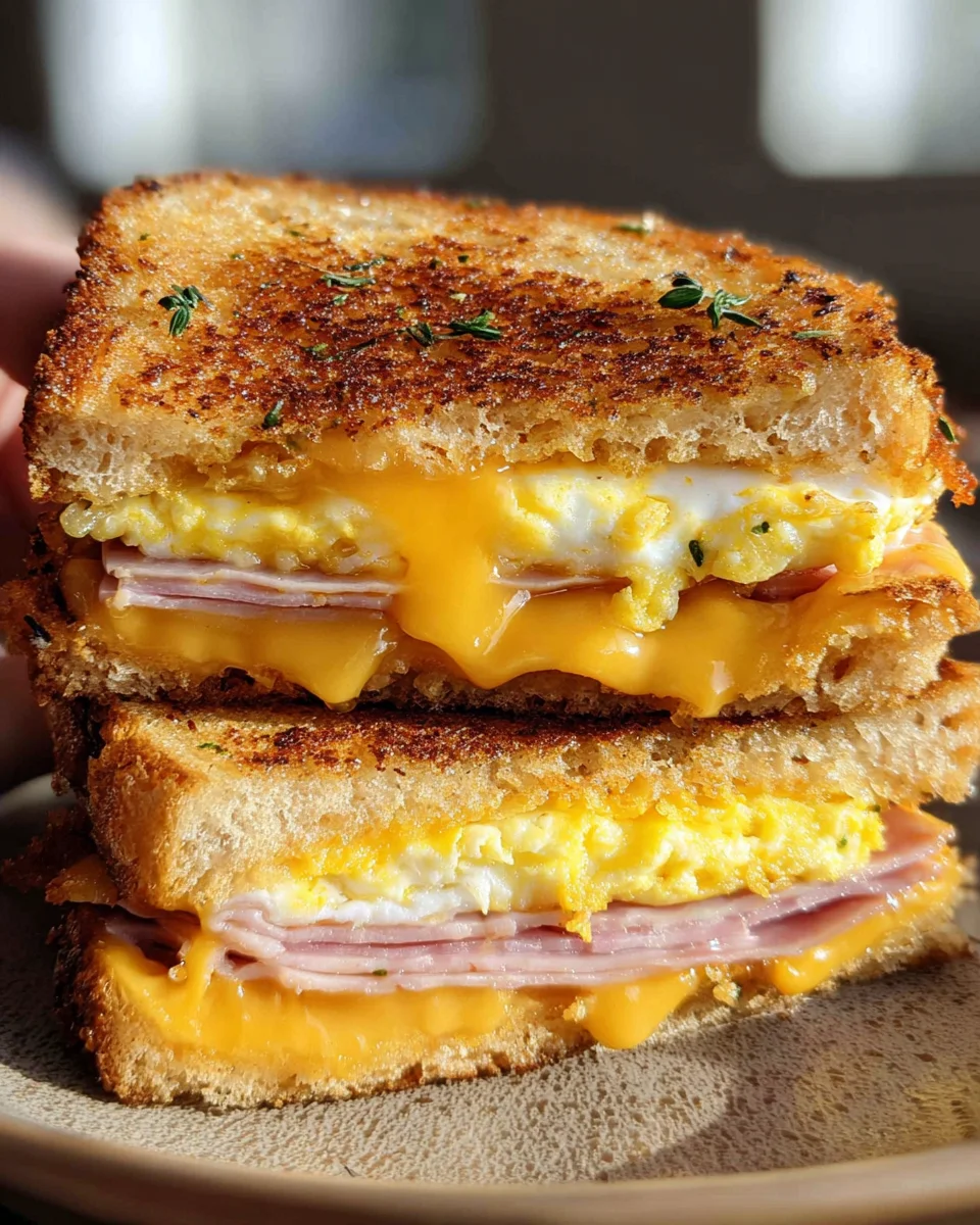 Egg and Ham Breakfast Sandwich 22 Egg