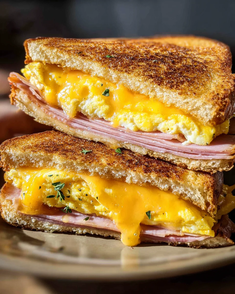 Egg and Ham Breakfast Sandwich 23 Egg