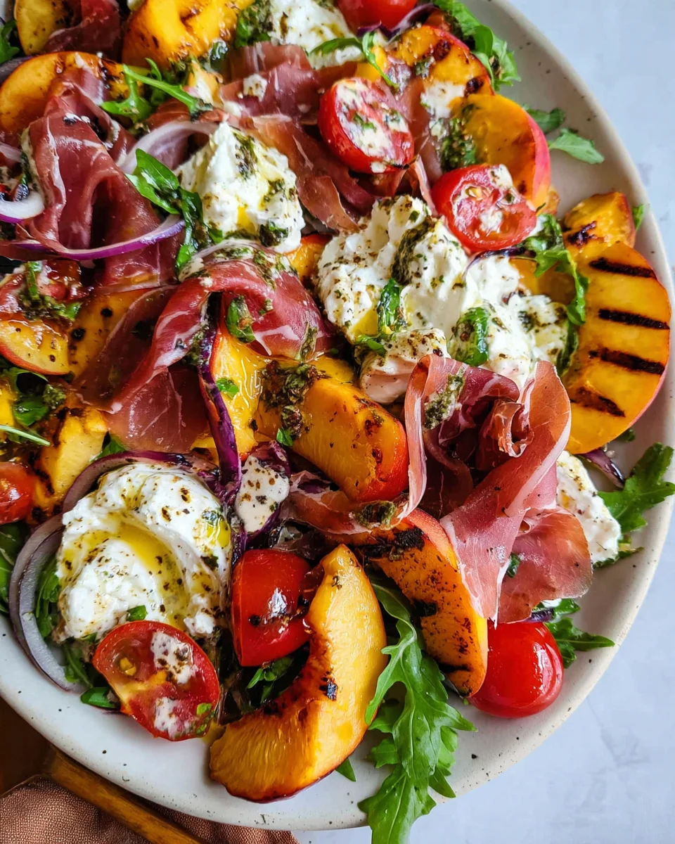 Grilled Nectarine Burrata Prosciutto Salad 27 Grilled Nectarine Burrata Prosciutto Salad