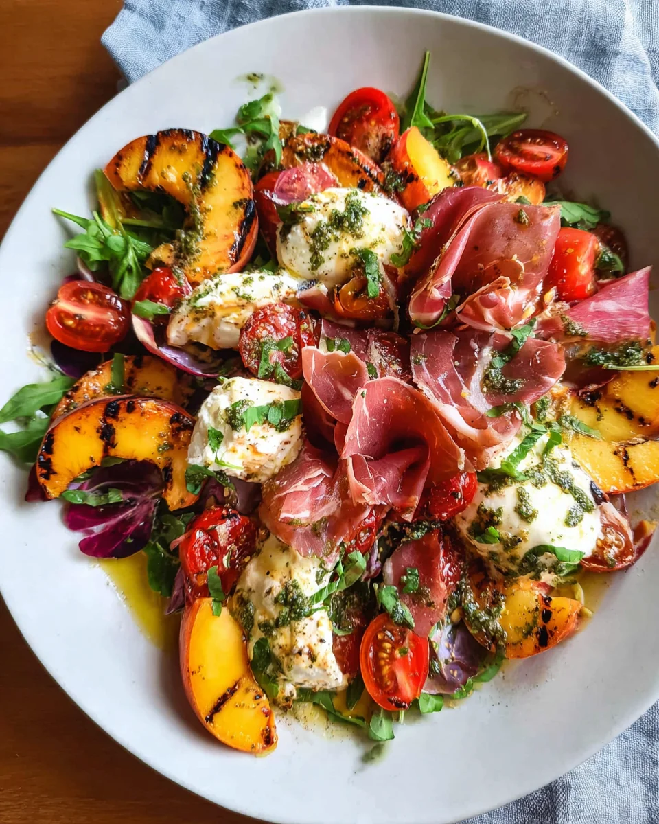 Grilled Nectarine Burrata Prosciutto Salad 24 Grilled