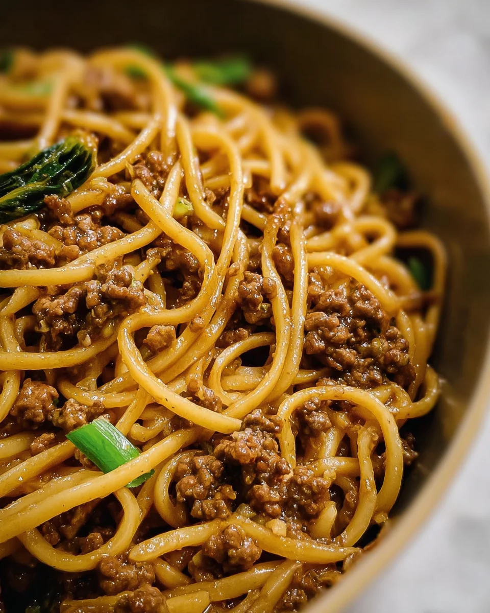 Mongolian Ground Beef Noodles