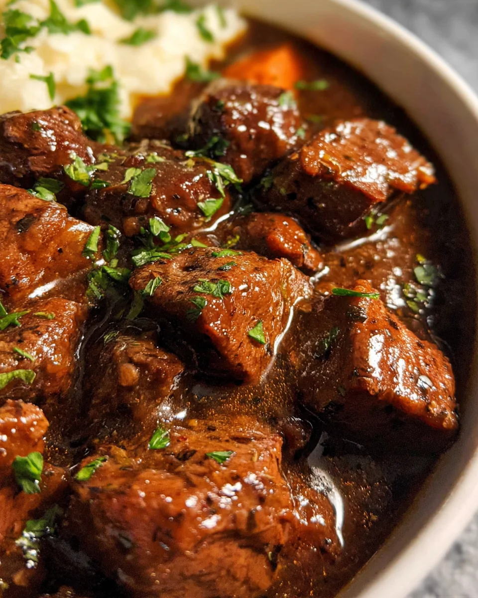 Slow Cooker Beef Tips and Gravy