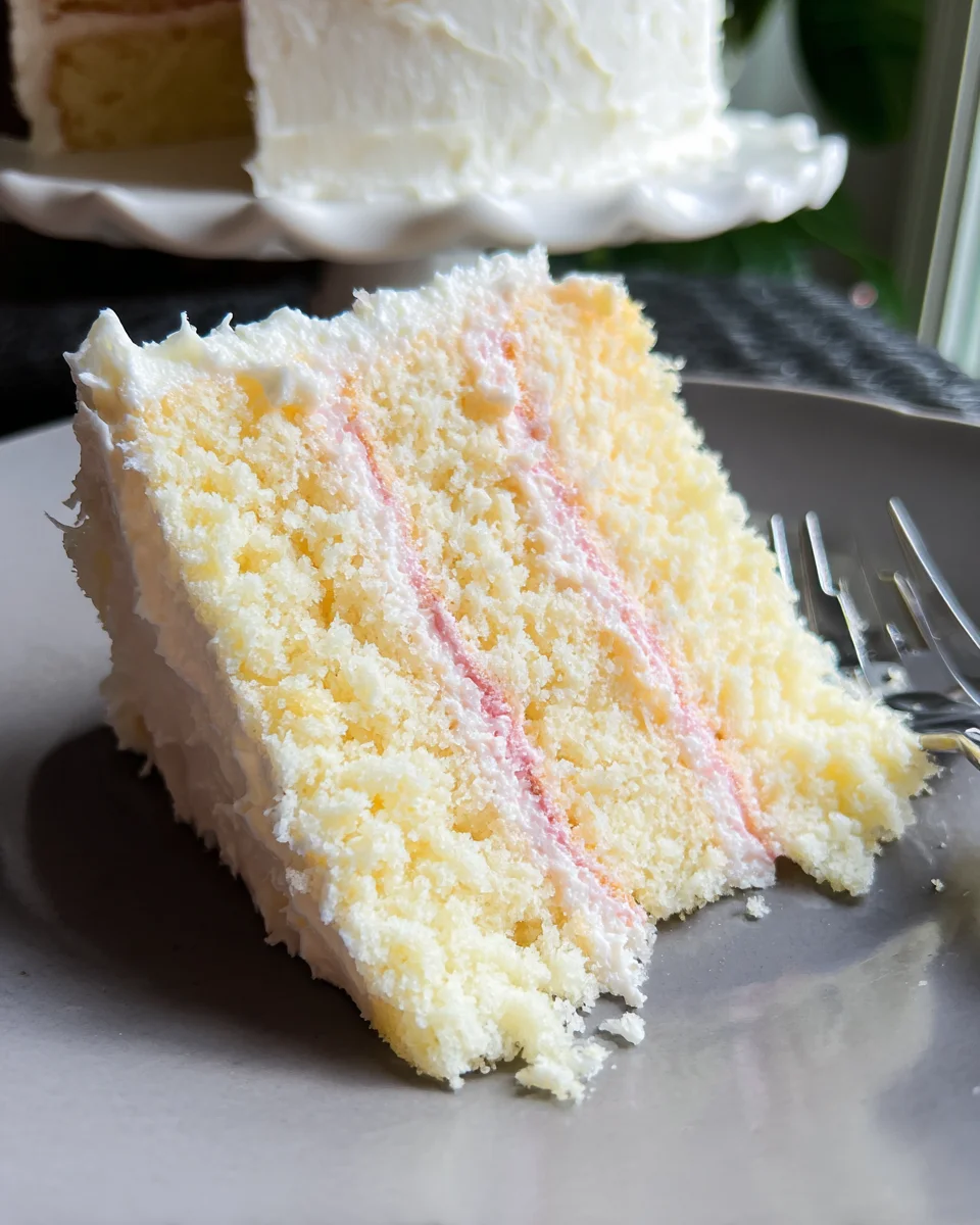 White Almond Cake with Whipped Buttercream Frosting