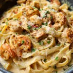 Cajun Chicken and Shrimp Alfredo