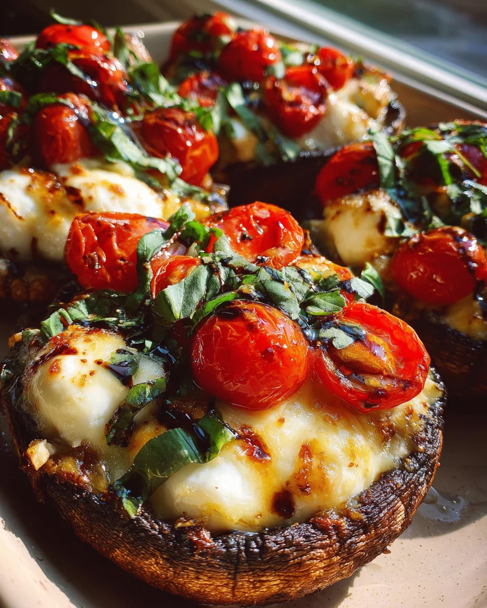 Caprese Stuffed Garlic Butter Portobellos