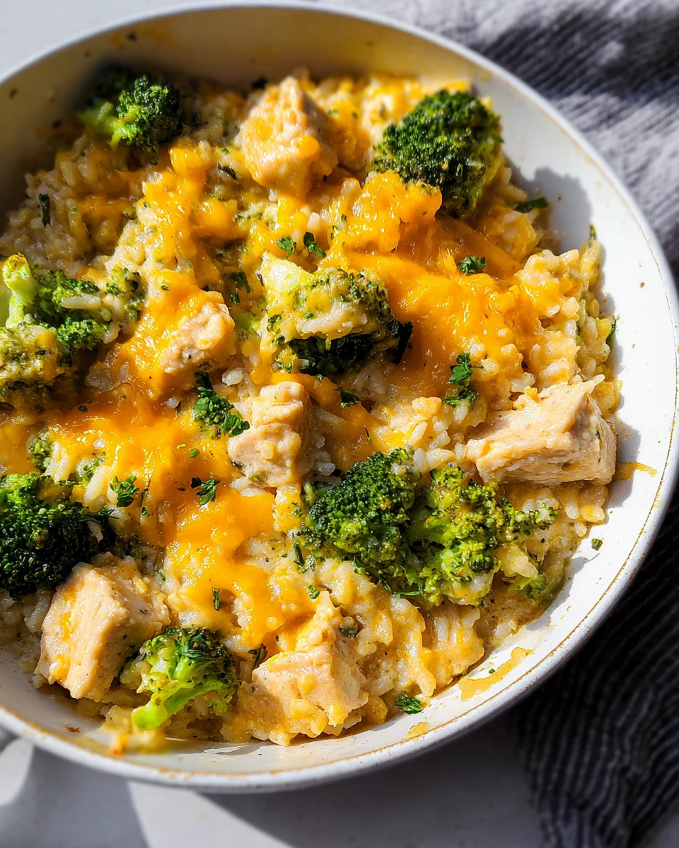 Cheesy Broccoli Chicken and Rice Casserole