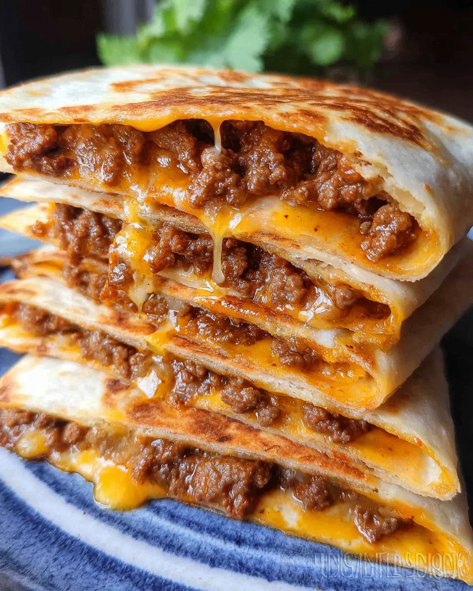 Cheesy Ground Beef Quesadillas 24 Cheesy