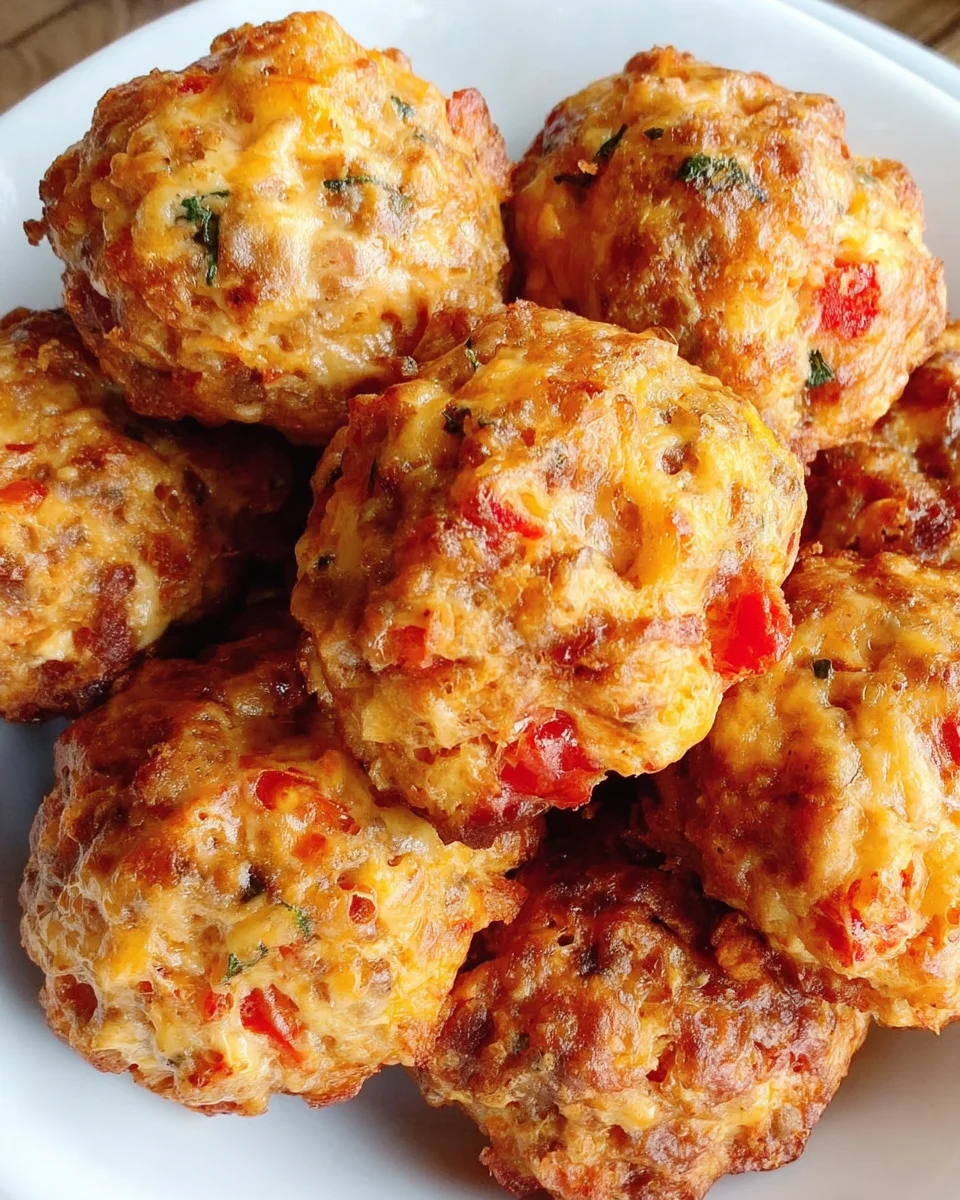 Cheesy Rotel Sausage Balls
