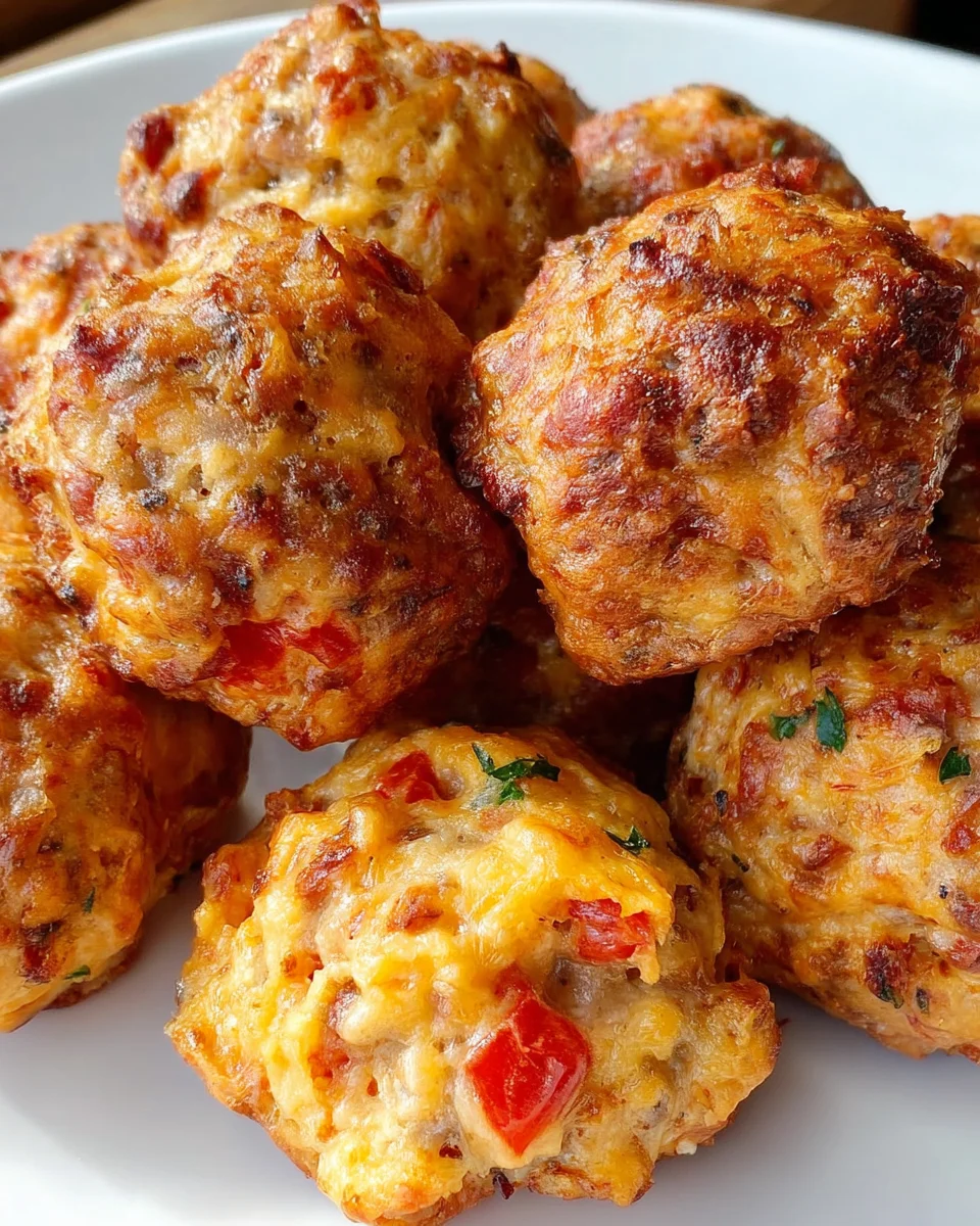 Cheesy Rotel Sausage Balls 19 Cheesy