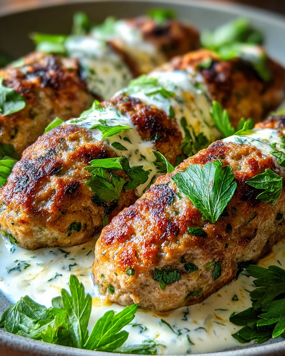 Chicken Kofta with Garlic Yogurt Sauce