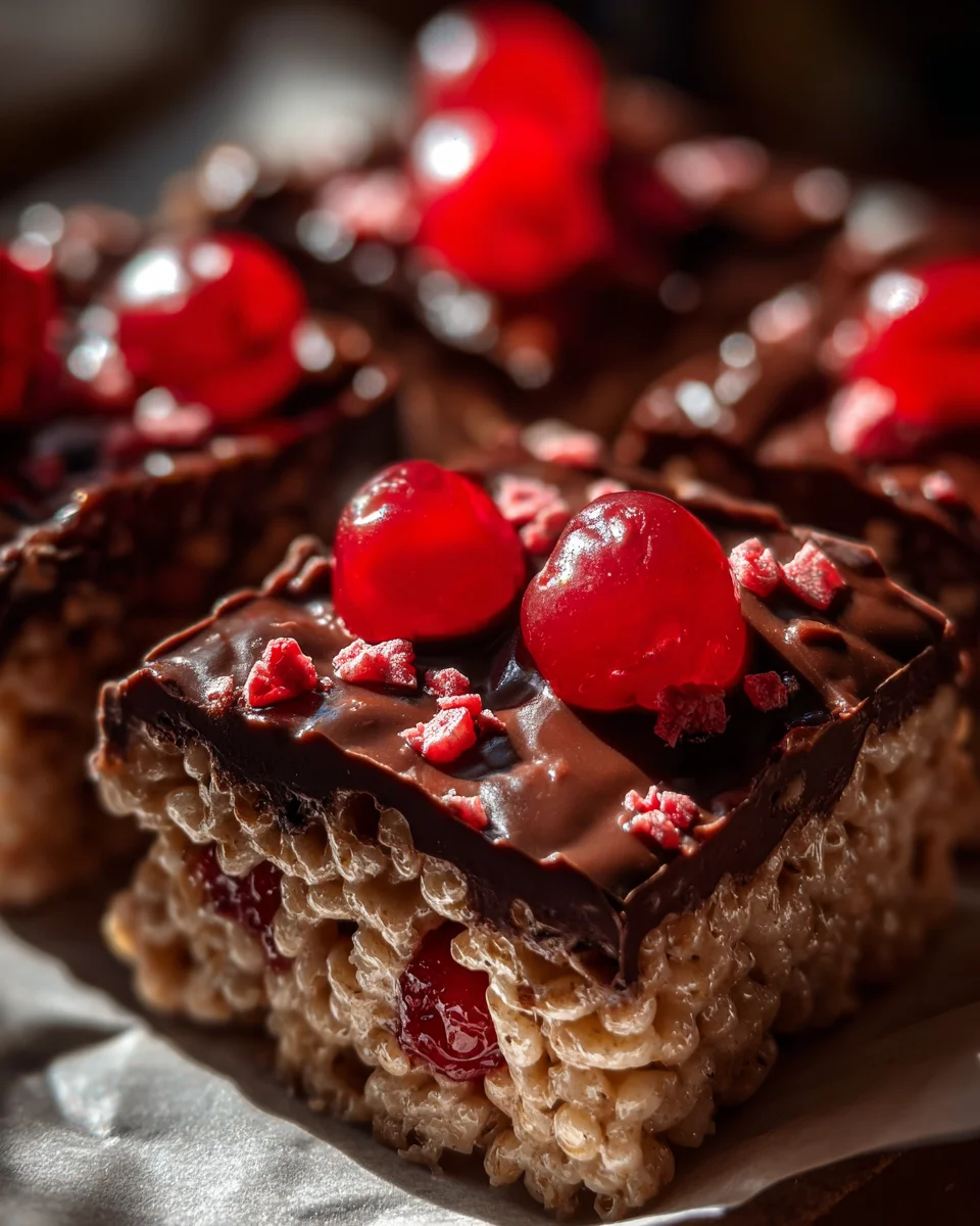 Chocolate Covered Cherry Rice Krispies Treats 18 Chocolate