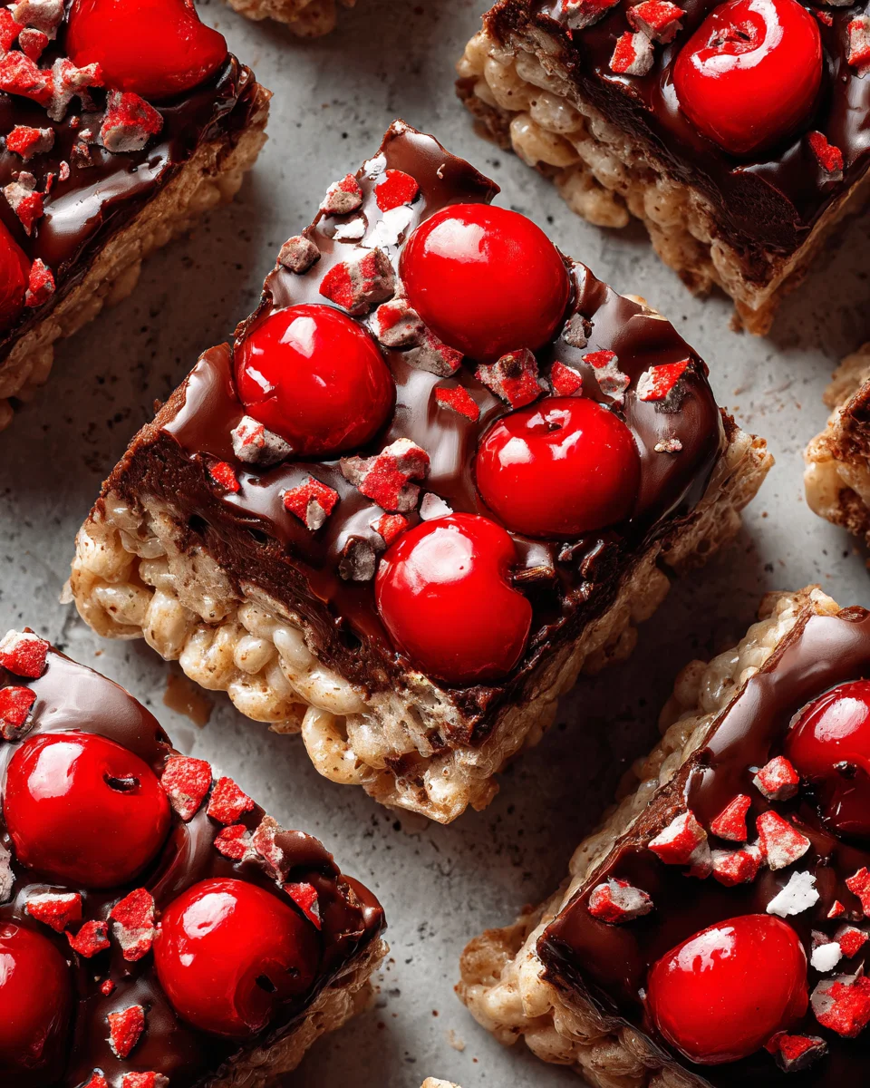 Chocolate Covered Cherry Rice Krispies Treats 19 Chocolate