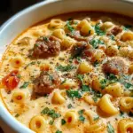 Creamy Parmesan Italian Sausage Ditalini Soup