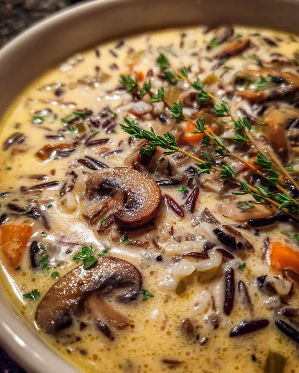 Creamy Wild Rice and Mushroom Soup