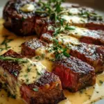 Juicy Steak with Creamy Garlic Sauce