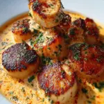 Seared Scallops with Spicy Cajun Cream Sauce
