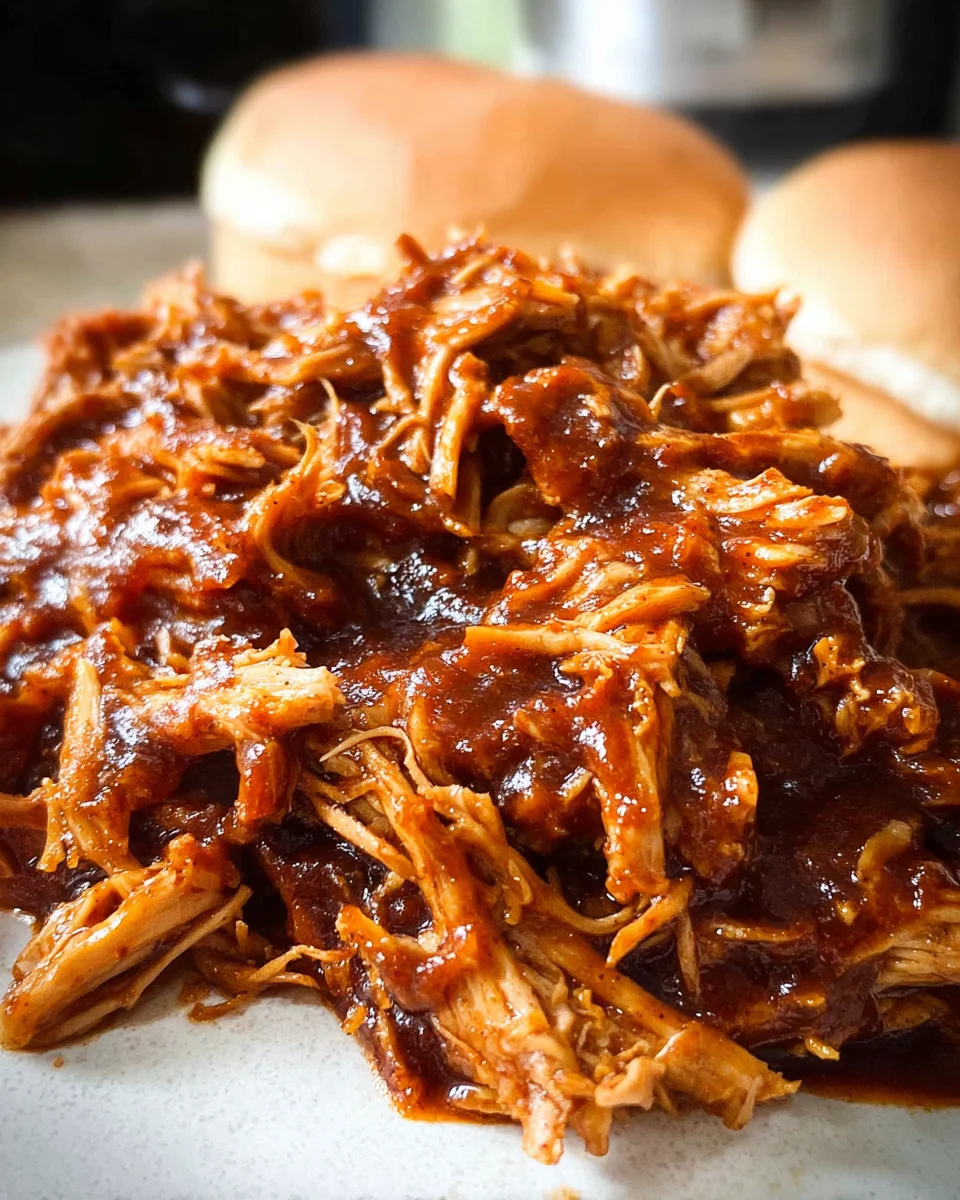 Shredded BBQ Chicken (Crock Pot Recipe)