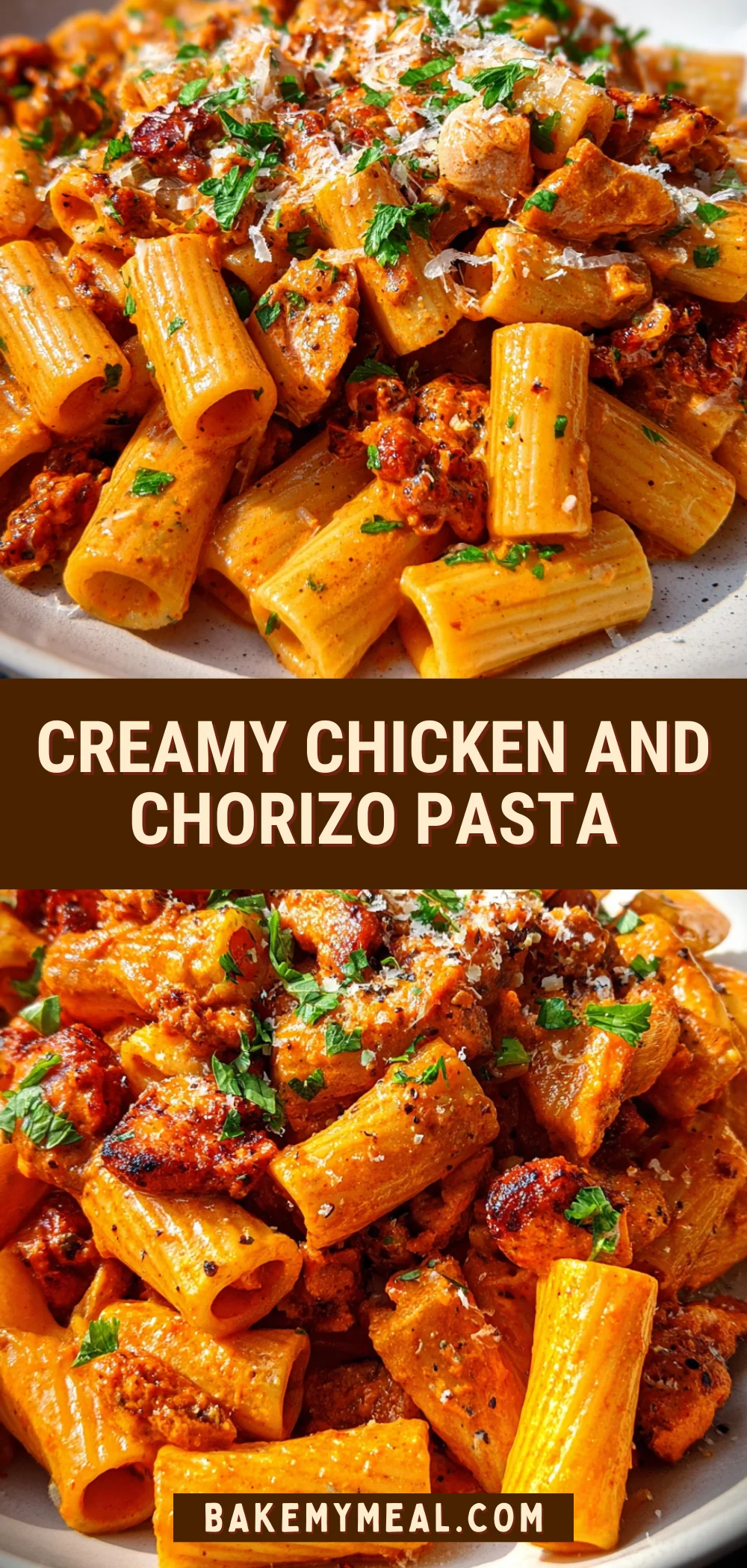 Creamy Chicken and Chorizo Pasta 22 Pinterest Hidden Image