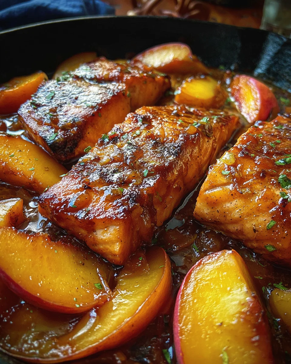Bourbon Peach Roasted Salmon