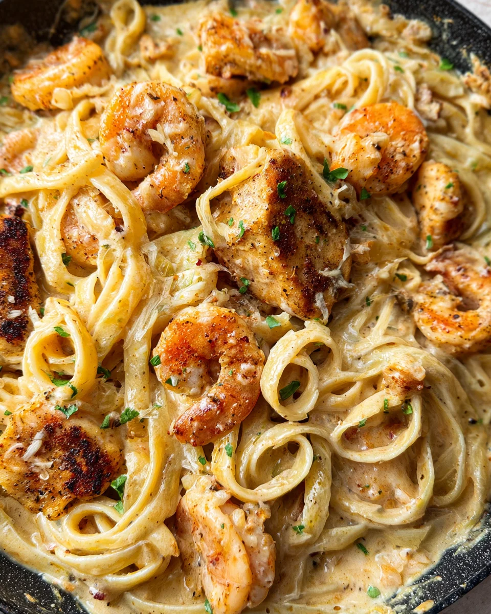 Cajun Chicken and Shrimp Alfredo 26 Cajun